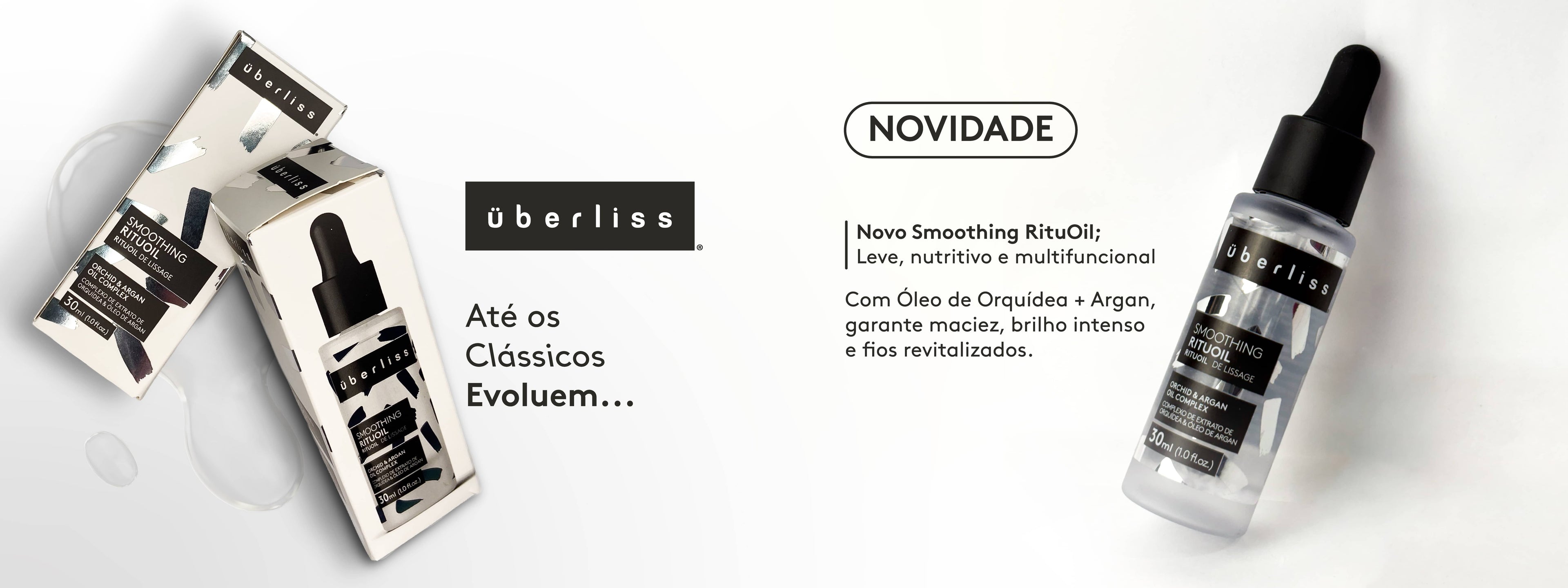 Banner mobile do lançamento RituOil Avlon, óleo capilar que oferece brilho intenso e efeito glass hair.