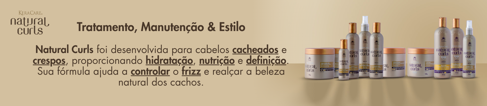KeraCare Natural Curls Avlon – tratamento, manutenção e estilo para cabelos cacheados e crespos com hidratação, nutrição e definição de cachos
