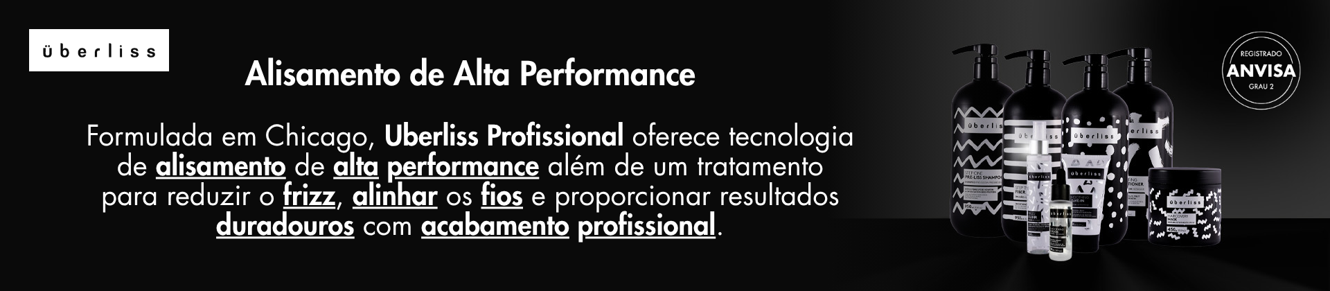 Uberliss Profissional Avlon – alisamento de alta performance com registro ANVISA, reduz frizz, alinha os fios com acabamento duradouro e profissional
