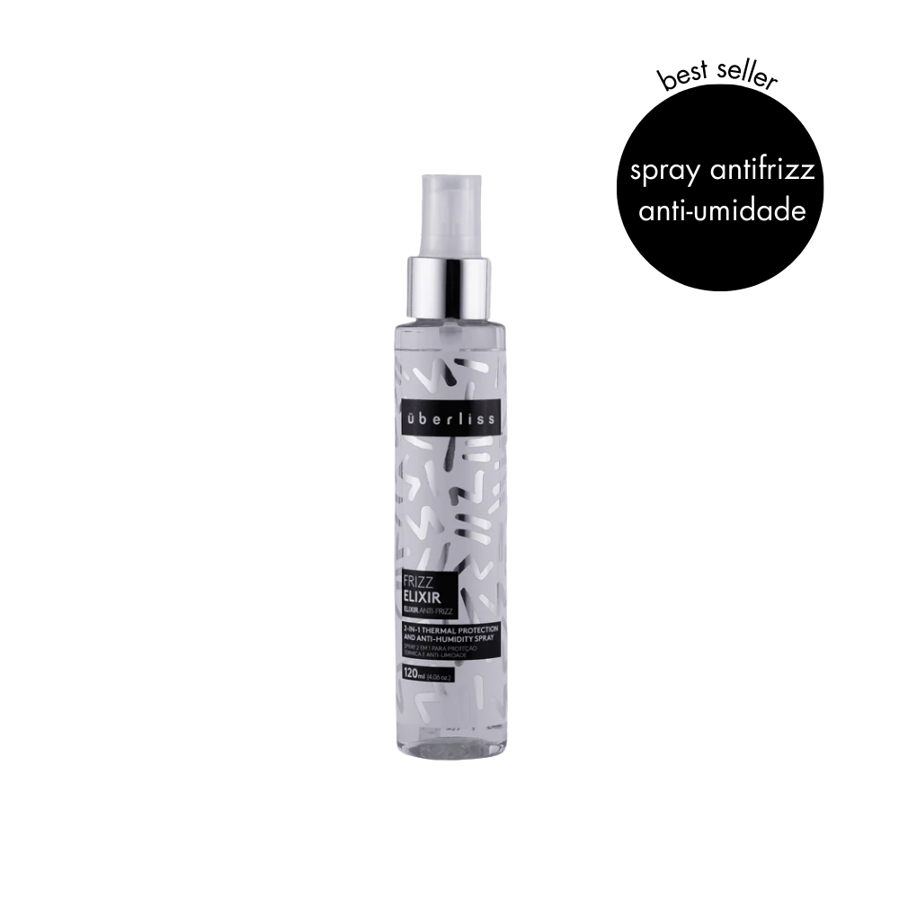 Spray antifrizz e protetor térmico para todos os tipos de cabelo, controla o frizz, oferece brilho intenso e efeito espelhado, enriquecido com óleos de Marula, Moringa, Argan, Aveia e Aloe Vera.