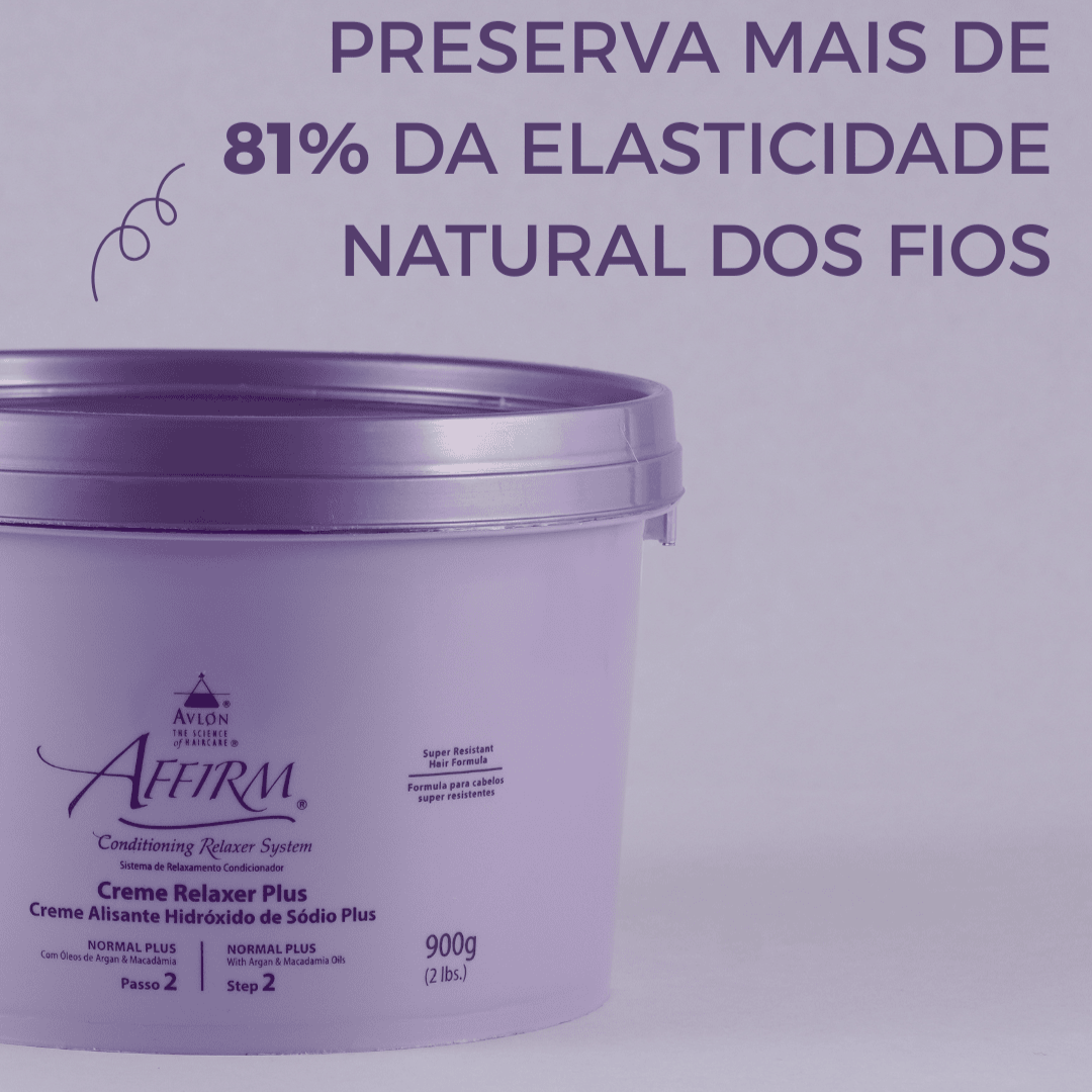 Creme alisante com fórmula para cabelos brasileiros resistentes, ação em 20 minutos, alisamento intenso e condicionamento profundo, ideal para cabelos médios. Disponível em 900g e 1,8kg.