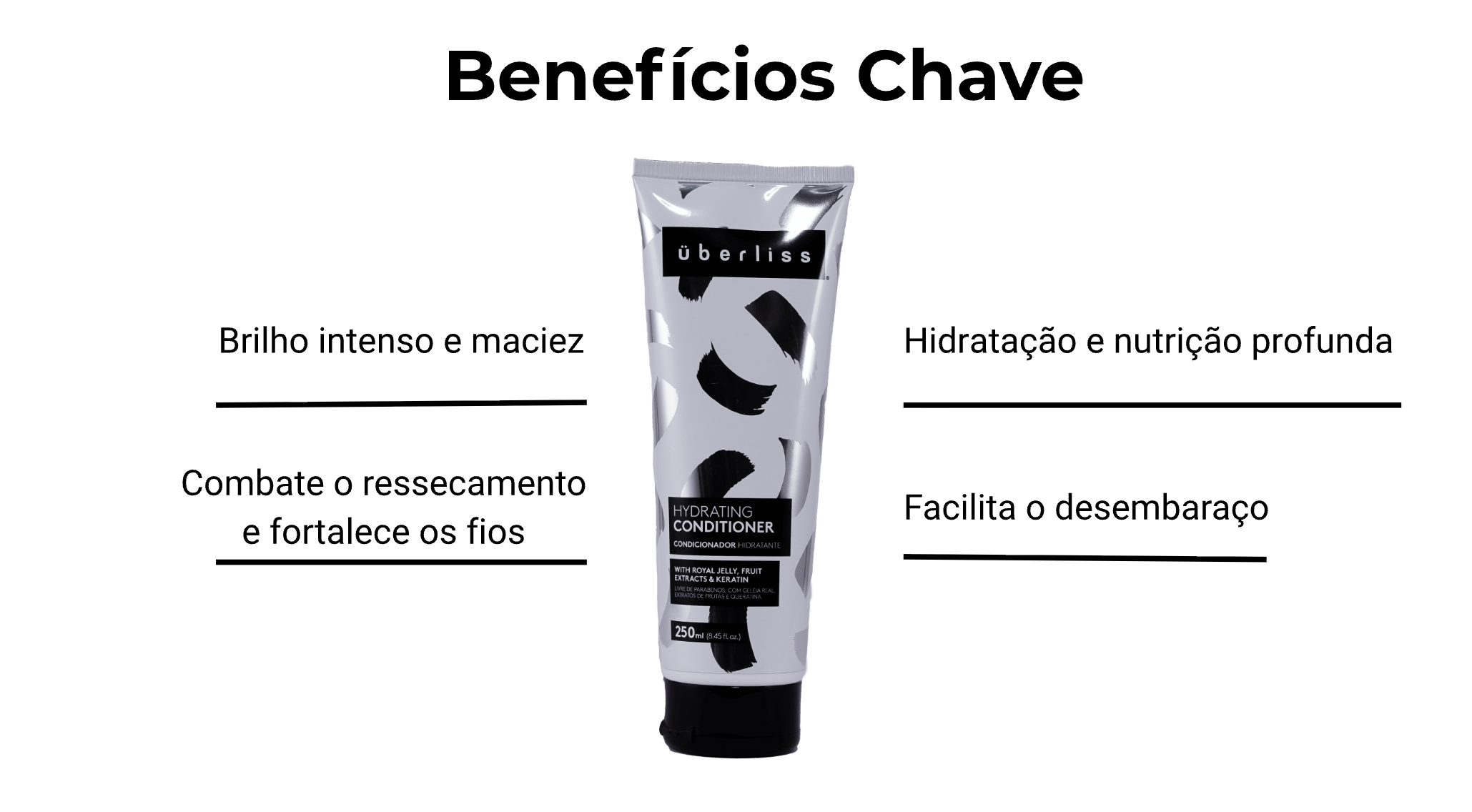 Condicionador nutritivo e hidratante que combate o ressecamento, fortalece e disciplina os fios. Proporciona maciez, brilho e facilidade ao pentear. Indicado para todos os tipos de cabelo.
Contém: Geléia Real, Extrato de Maçã, Limão, Queratina e Chá Verde.
Também disponível em versão 950ml.