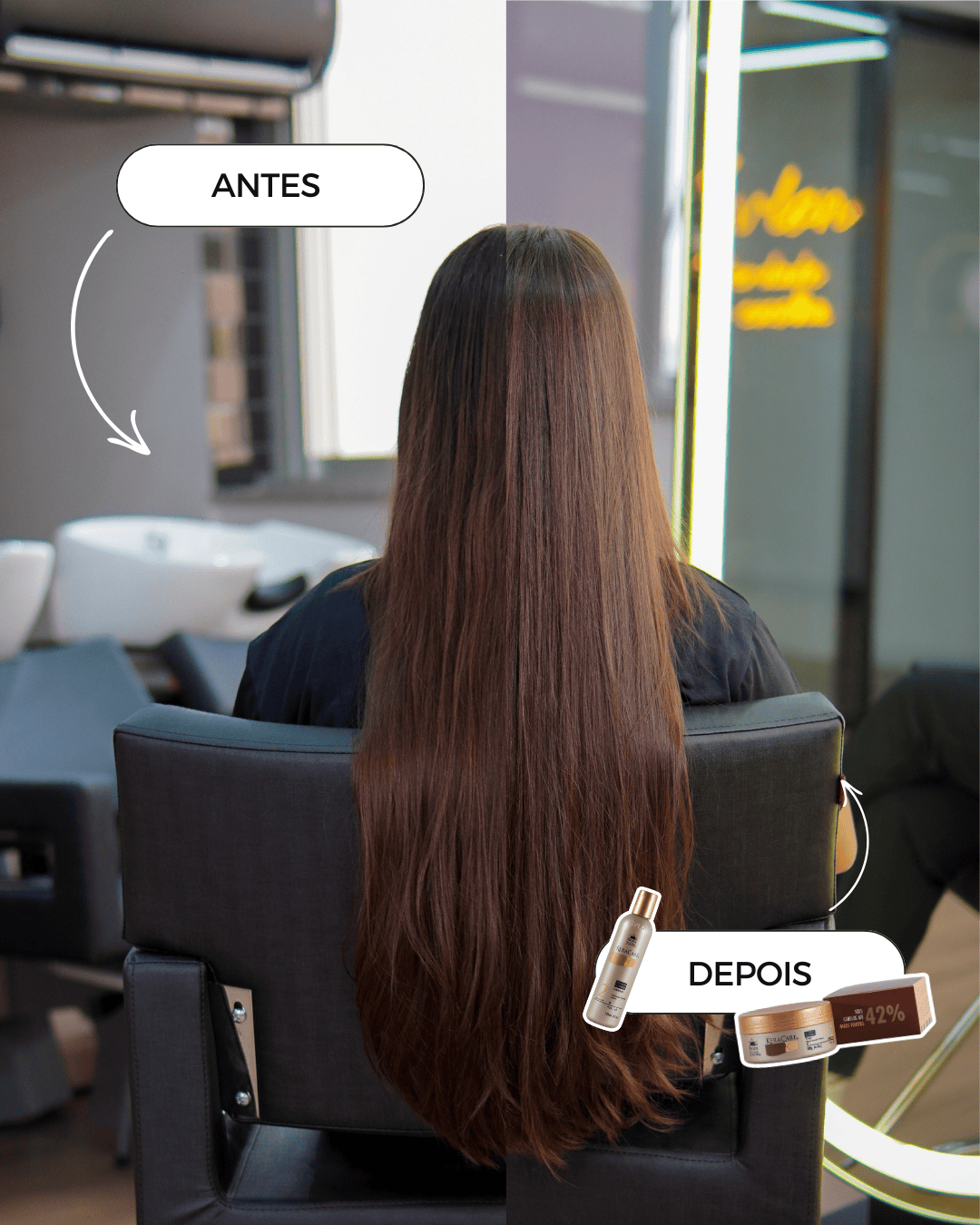 Linha Intensiva Restauradora para cabelos danificados, que repara profundamente, fortalece os fios, recupera a saúde e devolve brilho, maciez e vitalidade