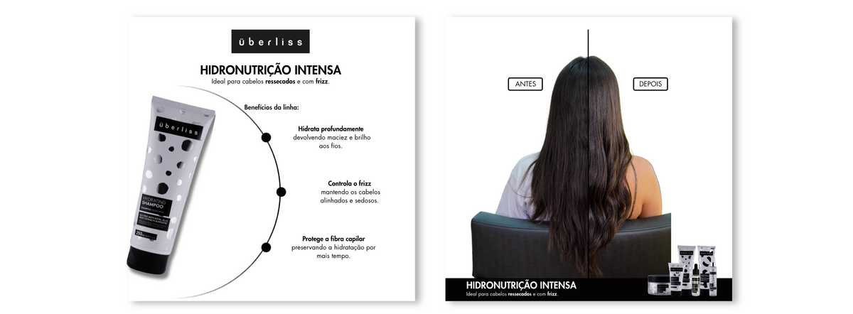 Uberliss Hydrating Shampoo hidratante sem sulfato: hidrata profundamente, controla o frizz e protege a fibra capilar