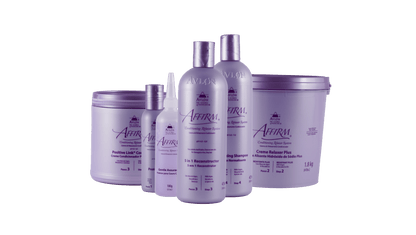 Affirm é sinônimo de relaxamento e alisamento perfeito em cabelos do tipo 3 e 4 (cabelos crespos e muito crespos). O único que preserva mais de 81% da elasticidade natural dos fios, ou seja, dano mínimo.

Hidróxido de Sódio, agora com maior poder de condicionamento, ativos super condicionantes como óleos de Argan e Macadâmia e o know how de quem mais entende de alisamento no mundo.