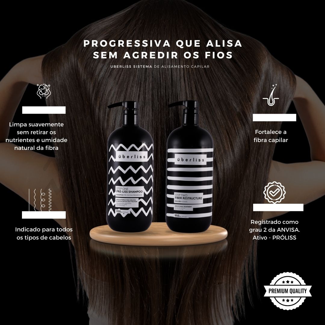 uberliss e um progressiva que alisa sem agredir os fios 