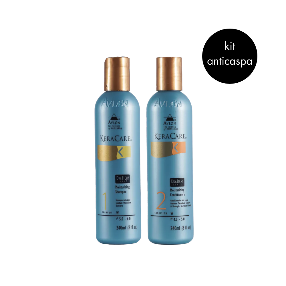 Kit Tratamento Anticaspa Dry &amp; Itchy Scalp com shampoo e condicionador de 240ml, combate caspa, coceira e oleosidade, hidrata e acalma o couro cabeludo sensível.