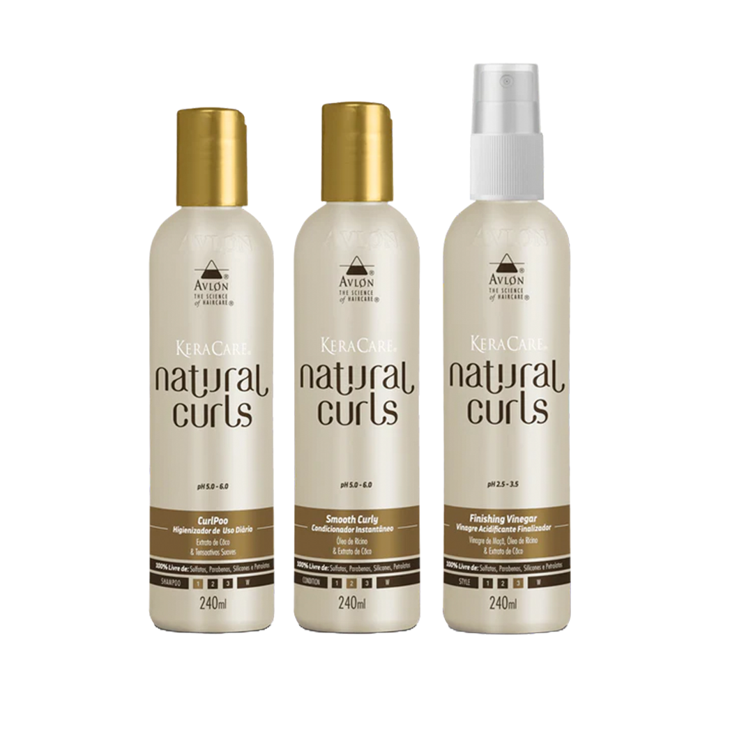 KeraCare Natural Curls Finalização -  Shampoo, Condicionador e Acidificante