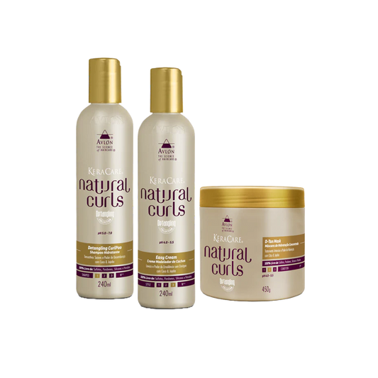 SHAMPOO, MÁSCARA E ATIVADOR DE CACHOS - KERACARE NATURAL CURLS DETANGLING