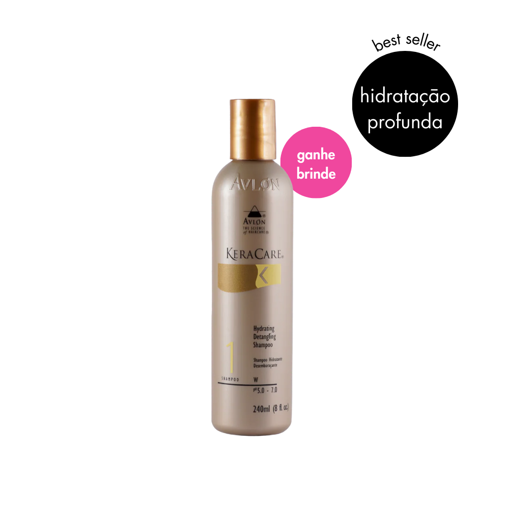 Shampoo Hidratante Desembaraçante KeraCare Hydrating Detangling para cabelos quimicamente processados, limpa suavemente, hidrata e repara fibras capilares danificadas