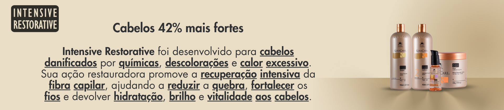 KeraCare Intensive Restorative Avlon – cabelos 42% mais fortes, recuperação intensiva da fibra capilar para cabelos danificados por químicas e descolorações