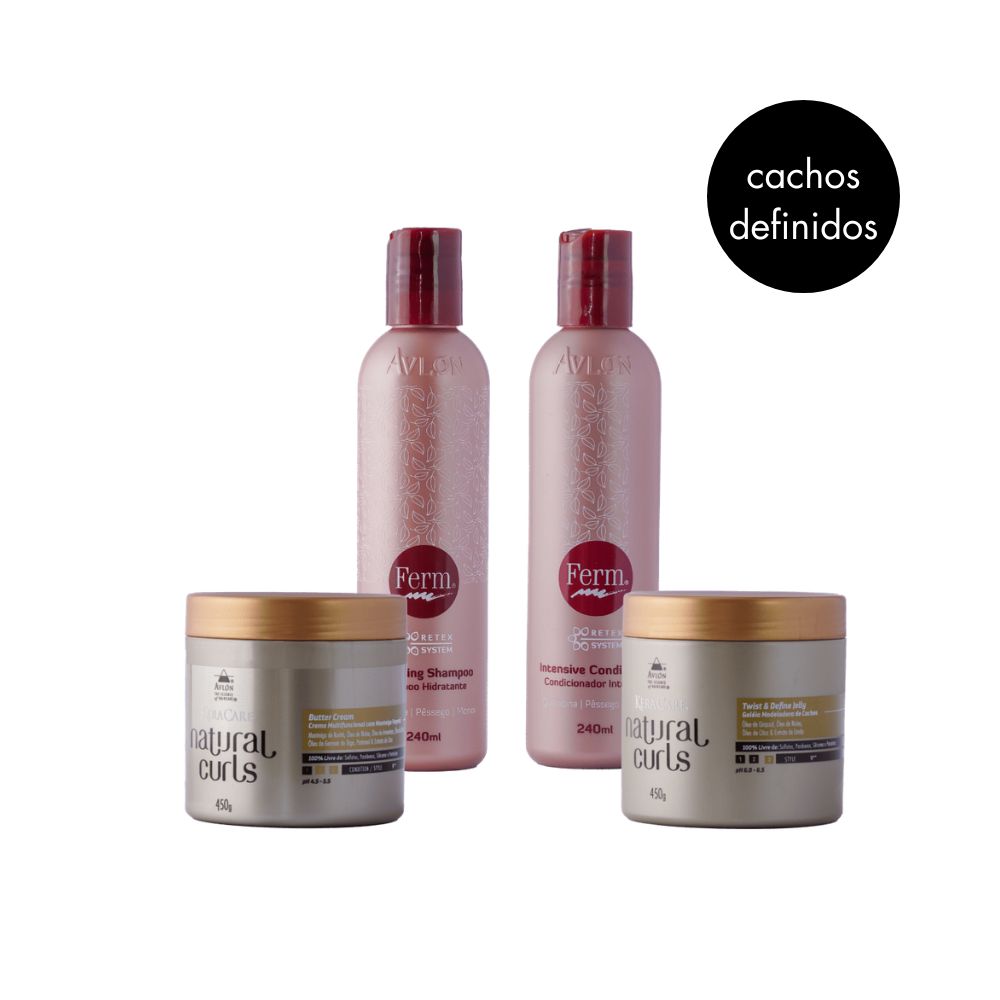 Kit Revitalizador de Cachos Avlon Ferm – Shampoo, Condicionador, Butter Cream e Twist &amp; Define Jelly 240ml