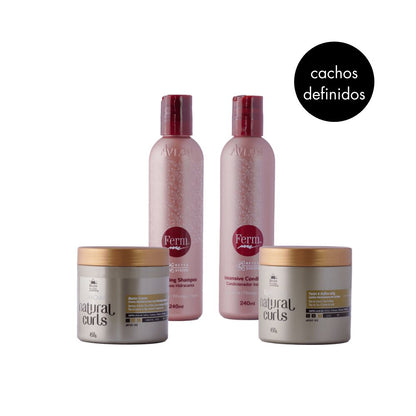 Kit Revitalizador de Cachos Avlon Ferm – Shampoo, Condicionador, Butter Cream e Twist &amp; Define Jelly 240ml