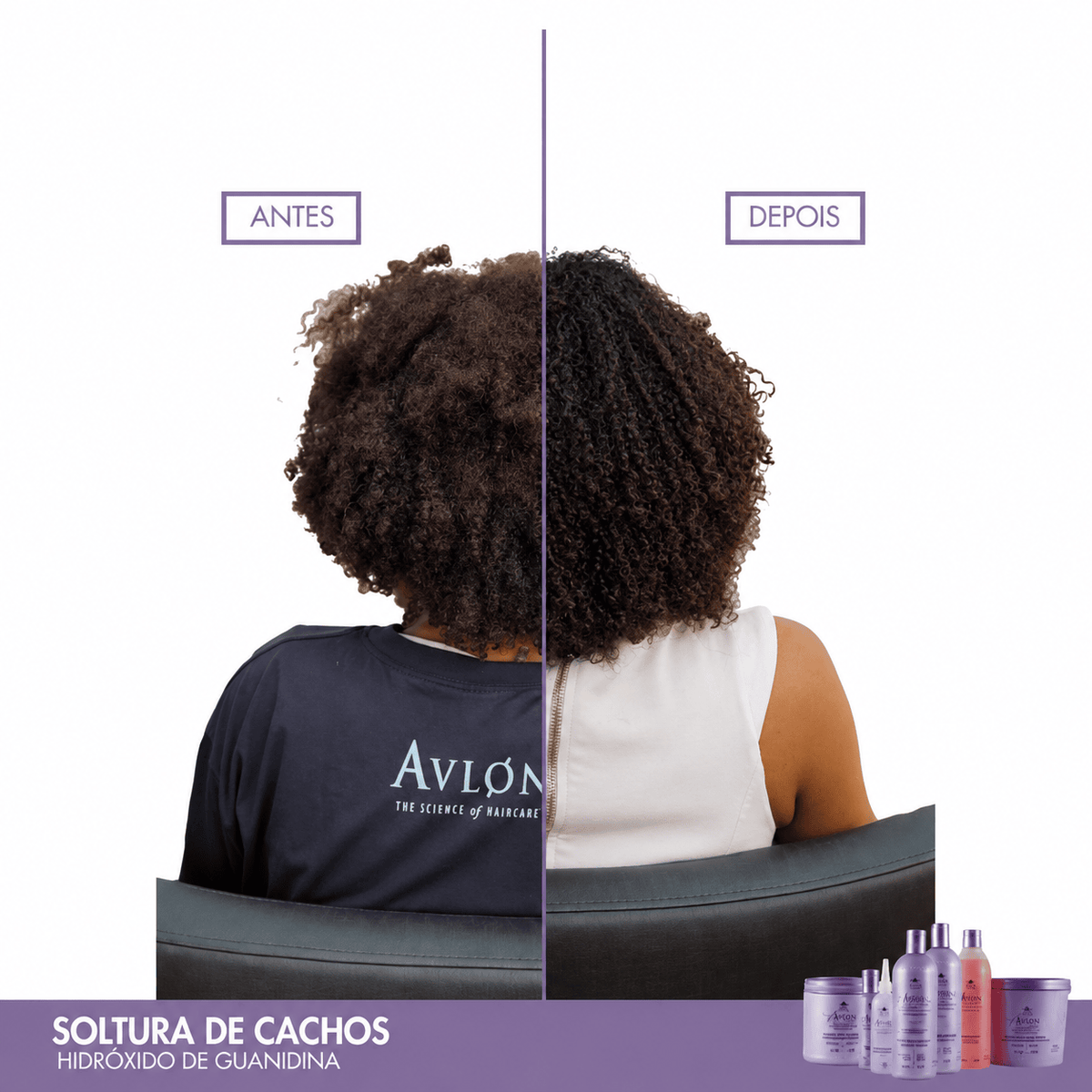 Resultado do sistema Affirm Sódio Resistant Plus em cabelos resistentes após o alisamento profissional.