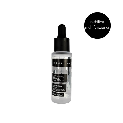 Smoothing RituOil Uberliss, óleo capilar leve e nutritivo com Óleo de Orquídea e Argan, proporciona maciez, brilho, restaura elasticidade, protege contra ressecamento e frizz, ideal para todos os tipos de cabelo