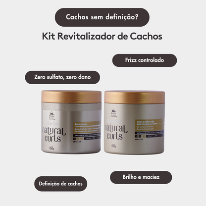 Kit KeraCare Natural Curls com ativador de cachos e gel definidor para controle do frizz, brilho e maciez.
