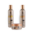  Kit KeraCare Intensive Restorative para fortalecimento capilar. Inclui shampoo de 240ml que restaura hidratação e brilho, condicionador de 240ml que fortalece e facilita o desembaraço, e máscara de 180g que repara profundamente a fibra capilar, deixando os fios mais fortes, macios e saudáveis