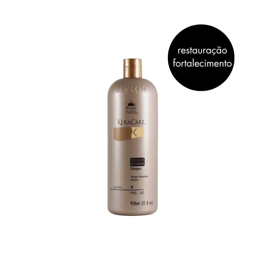 Frasco de shampoo nutritivo KeraCare Intensive Restorative 950 ml para restauração e fortalecimento capilar.