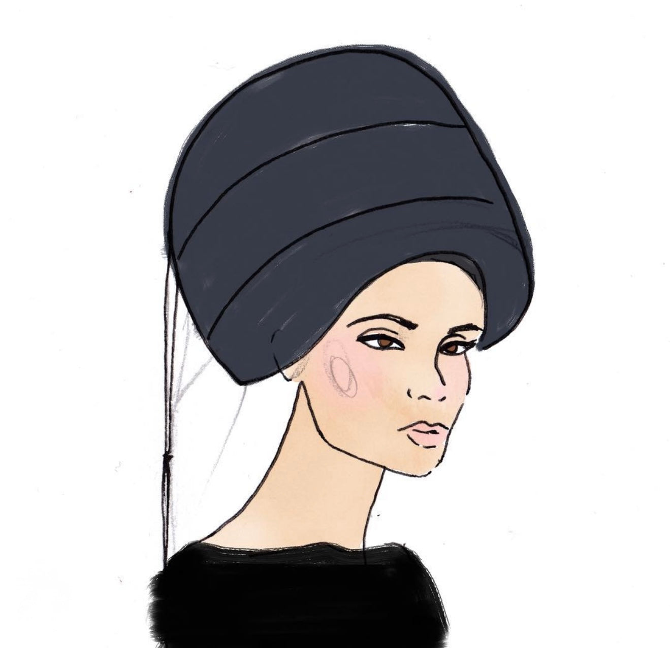 Cabelo com produto agindo, com touca plástica ou exposto, durante o tempo de pausa indicado.