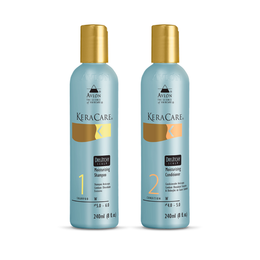 TRATAMENTO ANTICASPA / DERMATITE SEBORRÉICA / ANTIOLEOSIDADE - KERACARE DRY & ITCHY SCALP DUO