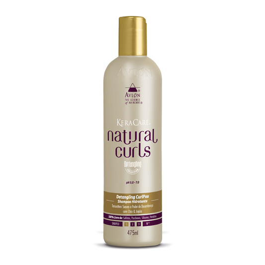 SHAMPOO NUTRITIVO E DESEMBARAÇANTE PARA CRESPOS E CACHEADOS - KERACARE NATURAL CURLS DETANGLING CURLPOO 475ML